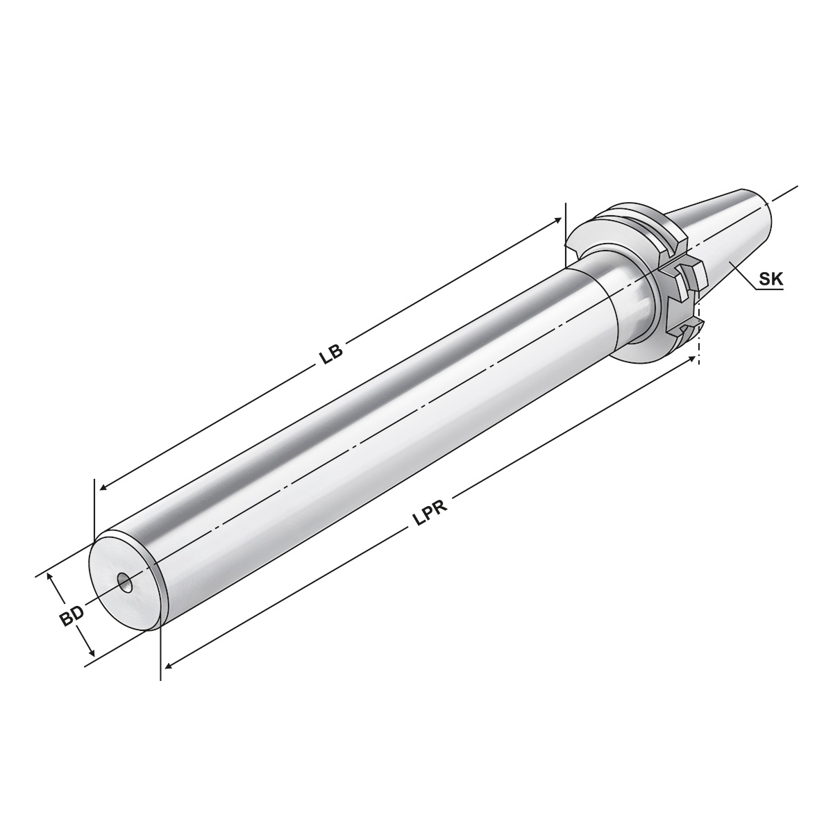 Technische Zeichnung Kontrolldorn SK 40-40-300 | SK-DC | U von Kemmler