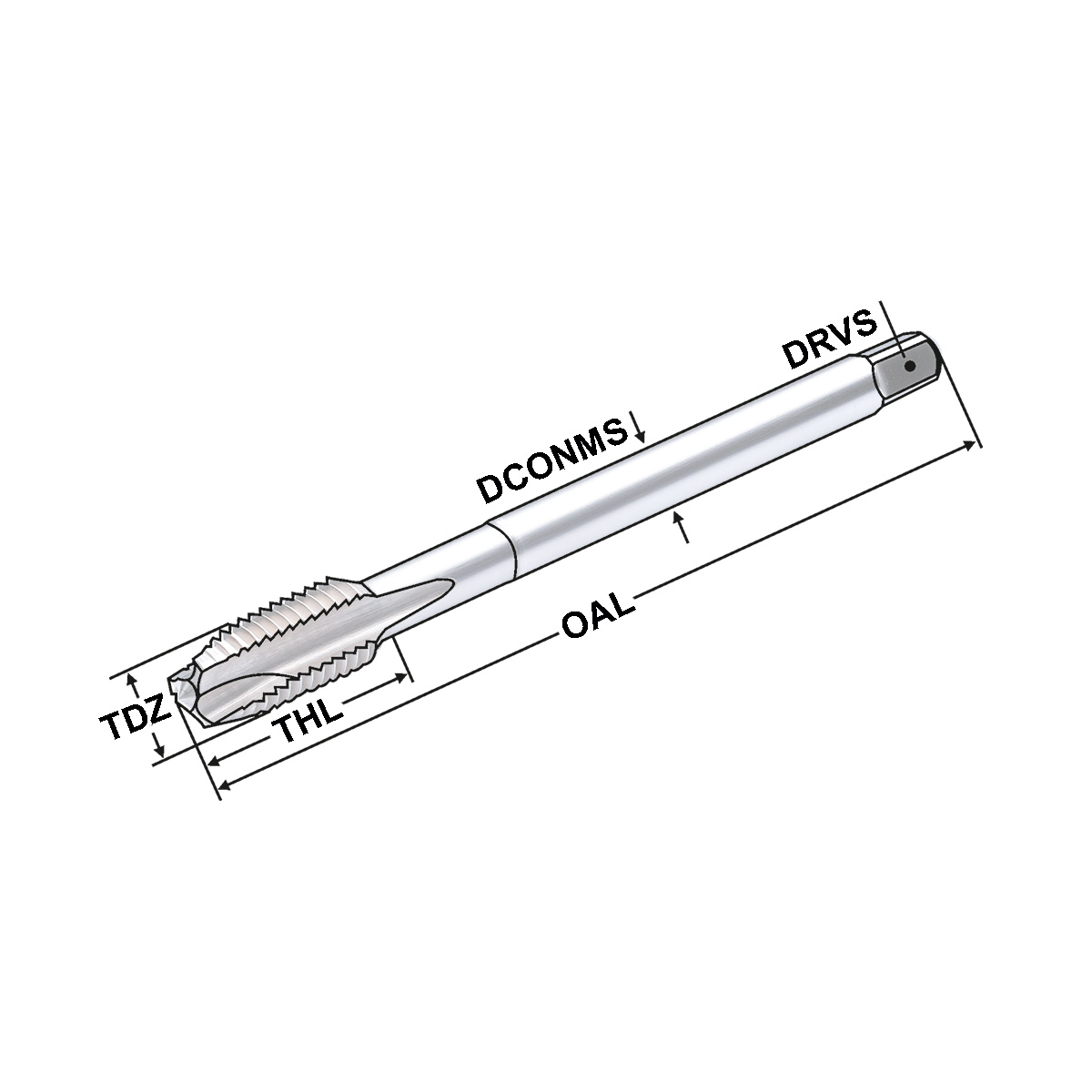 Technische Zeichnung HSS-E Gewindebohrer Feingewinde | M15 12x9 P=1 von Kemmler