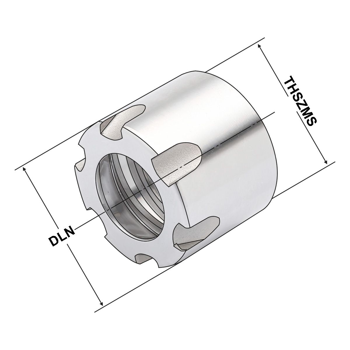 Technische Zeichnung Spannmuttern ER16 | 1-10 | Mini von Kemmler