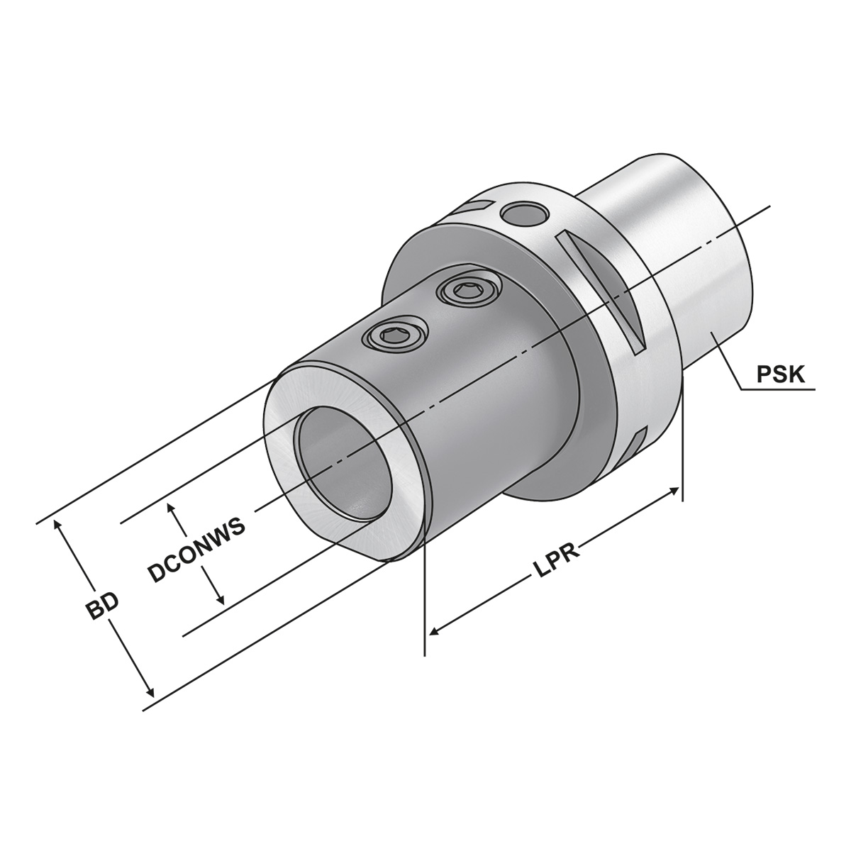 Technische Zeichnung Bohrerhalter PSK 63-40-85 ISO 26623 von Kemmler