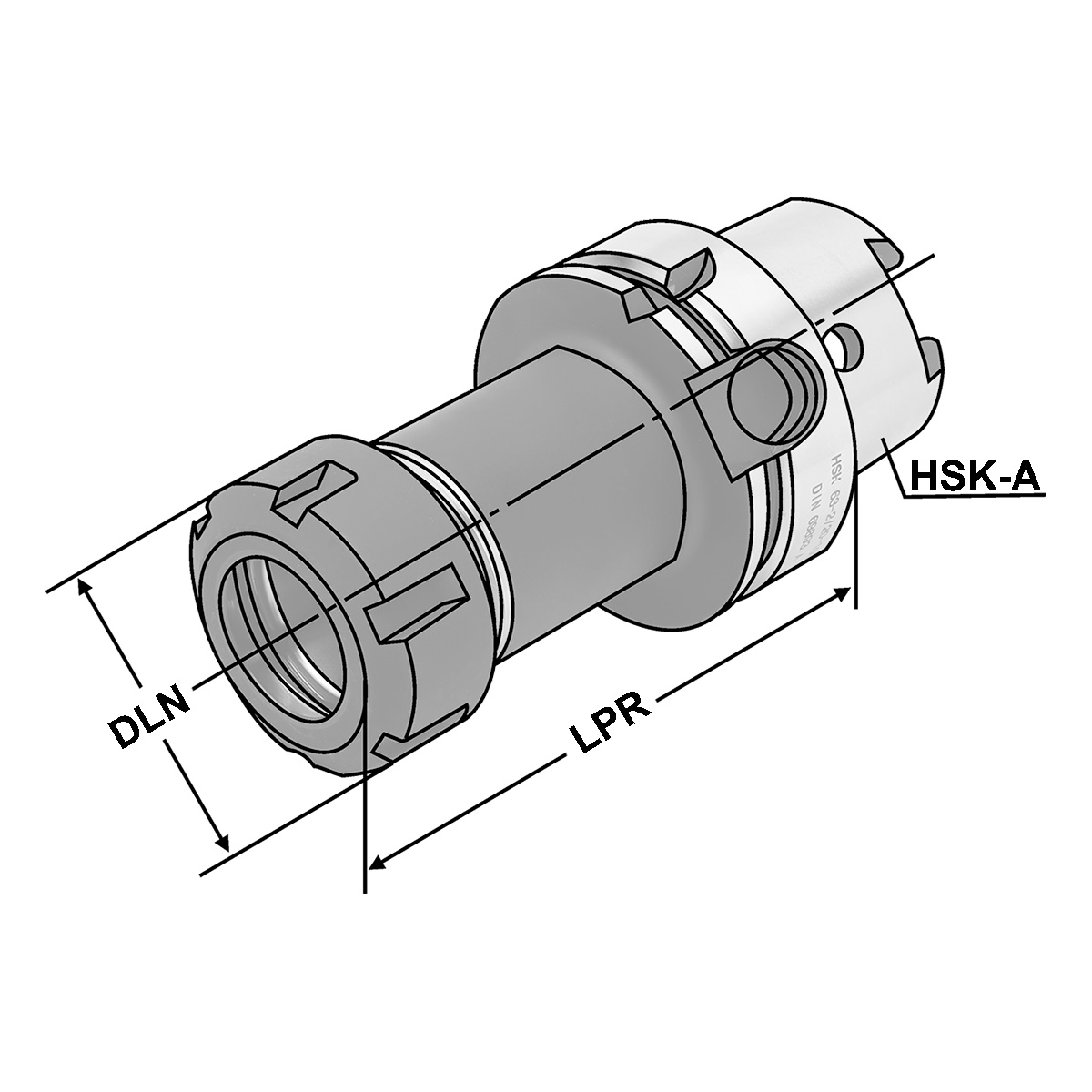 Technische Zeichnung Spannfutter HSK 50-2/16-80 ER25 DIN69893-A von Kemmler