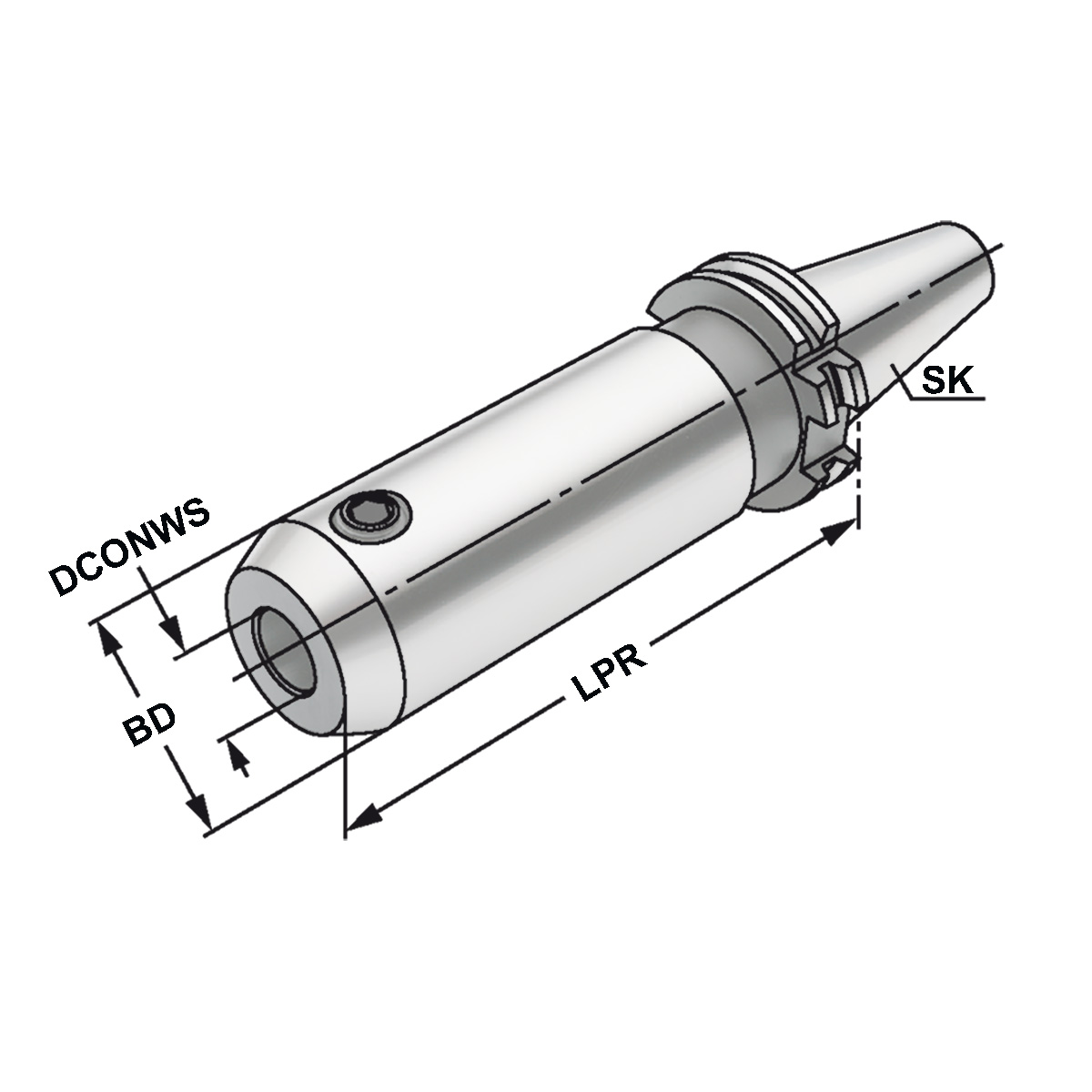 Technische Zeichnung Fräseraufnahme SK 40-10-100 DIN 69871 AD/B von Kemmler