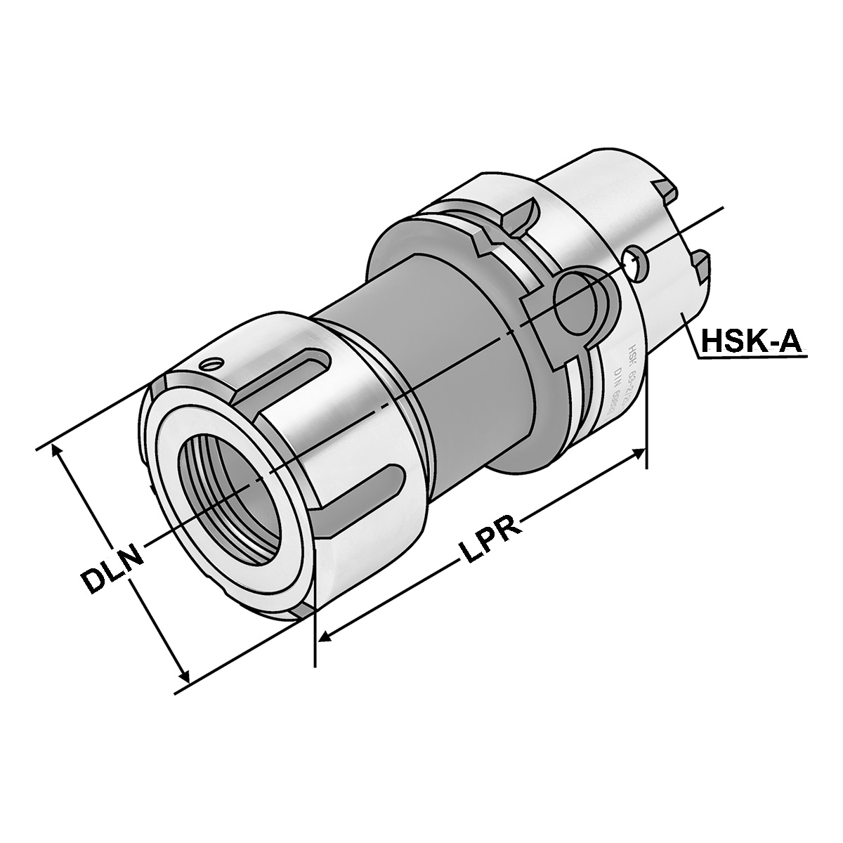 Technische Zeichnung Spannfutter HSK 100-2/16-110 OZ16 DIN 69893-A von Kemmler