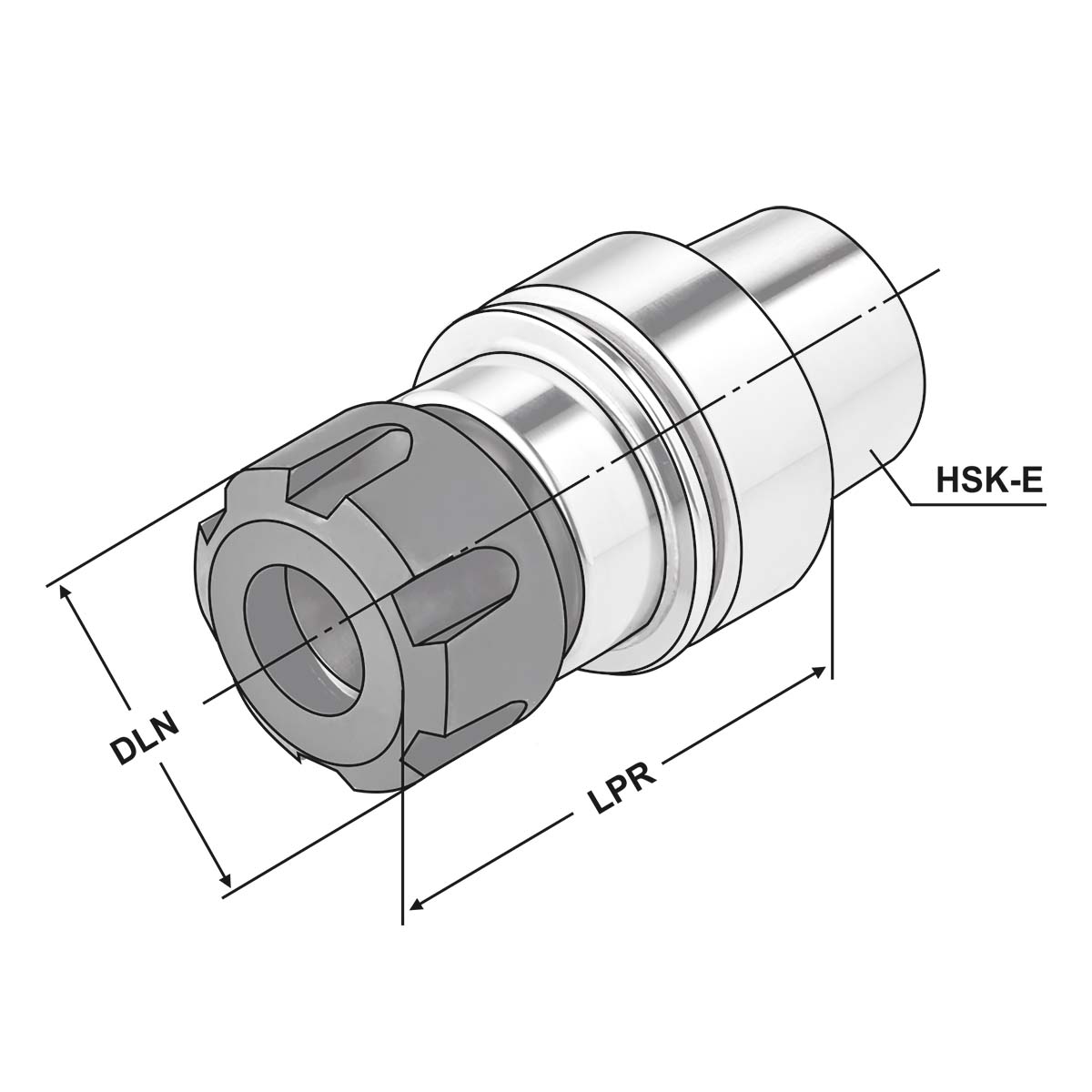 Technische Zeichnung Spannfutter HSK 40-2/13-60 ER20 DIN69893-E von Kemmler