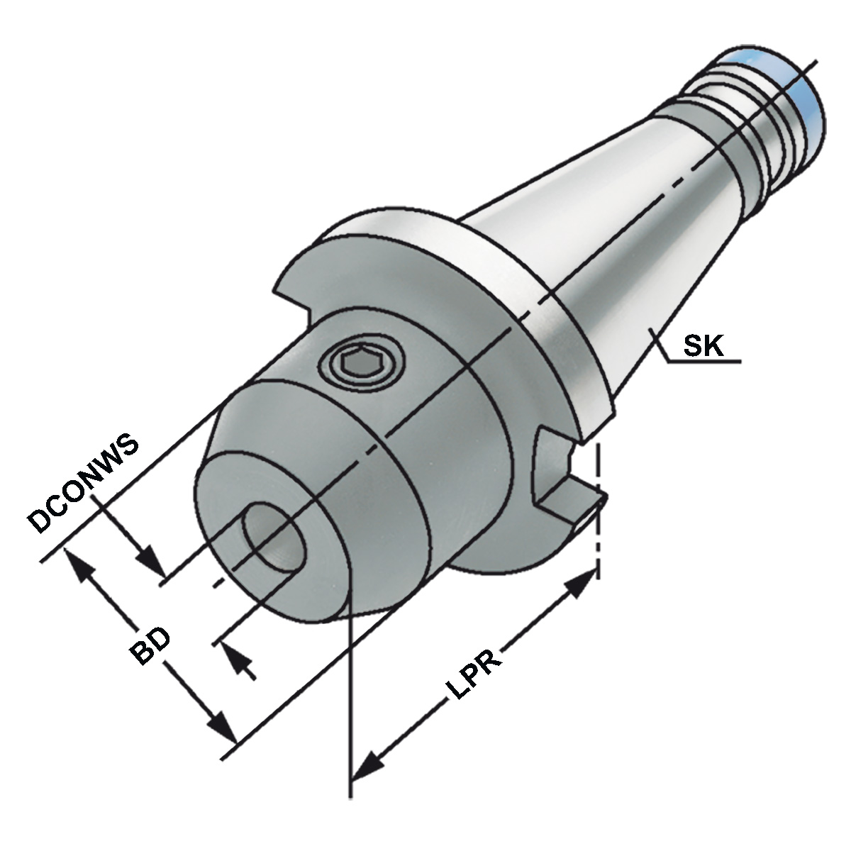 Technische Zeichnung Fräseraufnahme SK 50-08-63 DIN 2080 von Kemmler