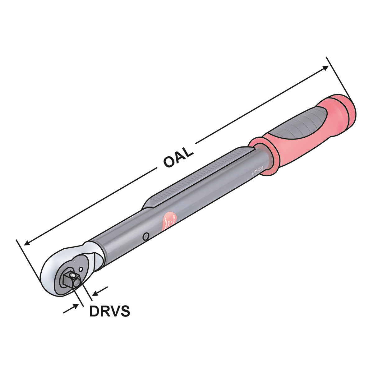 Technische Zeichnung Digitaler Drehmomentschlüssel 3/8" von Kemmler