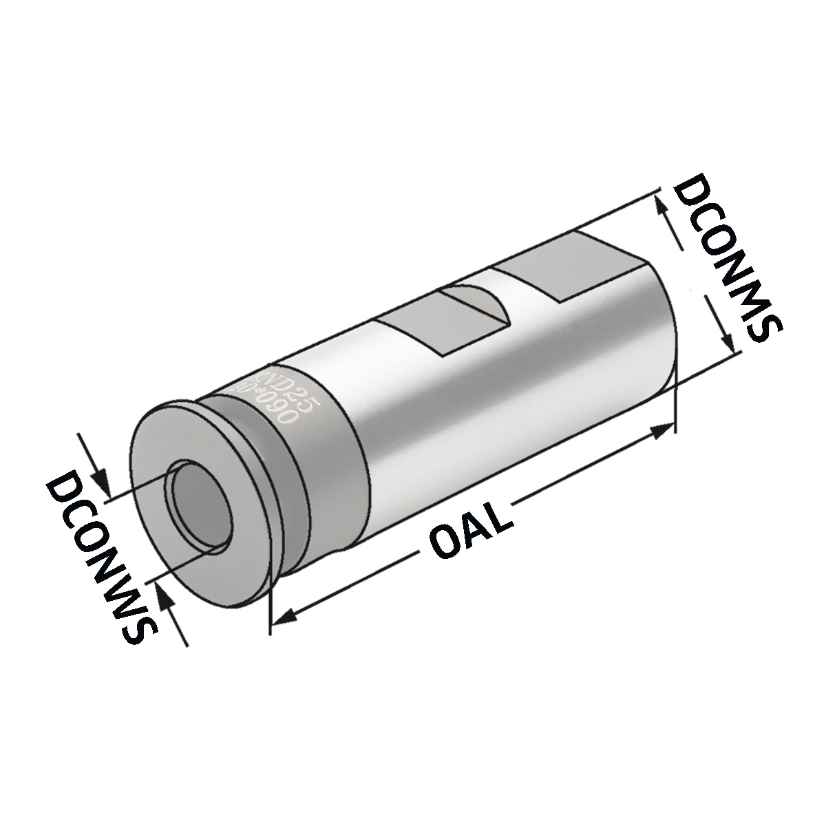 Technische Zeichnung Gewindebohrer-Spannhülsen D=16 | 4 x 3 von Kemmler