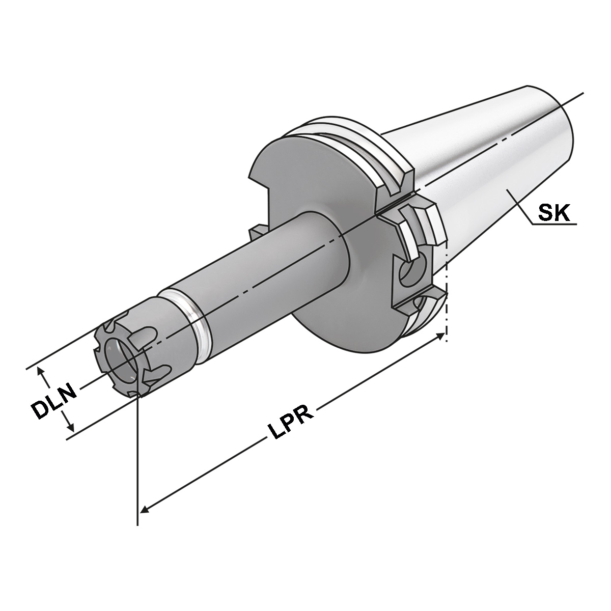 Technische Zeichnung Spannfutter SK 30-1/7-70 ER11 - Mini von Kemmler