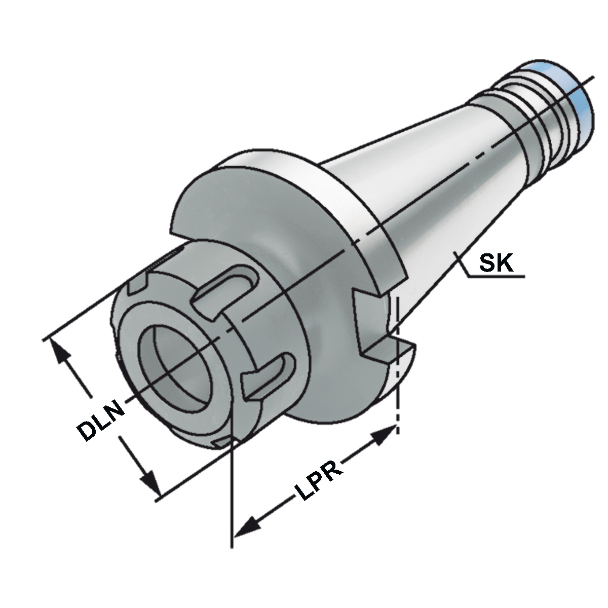 Technische Zeichnung Spannfutter SK 40-2/20-50 ER32 DIN 2080 von Kemmler