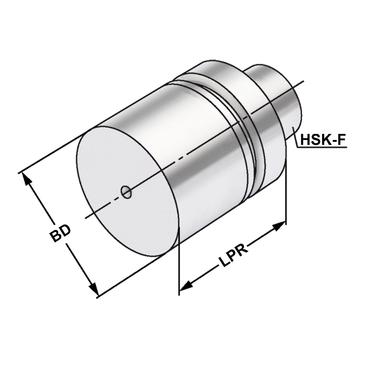 Technische Zeichnung Bohrstangenrohling HSK 63-63-125 von Kemmler