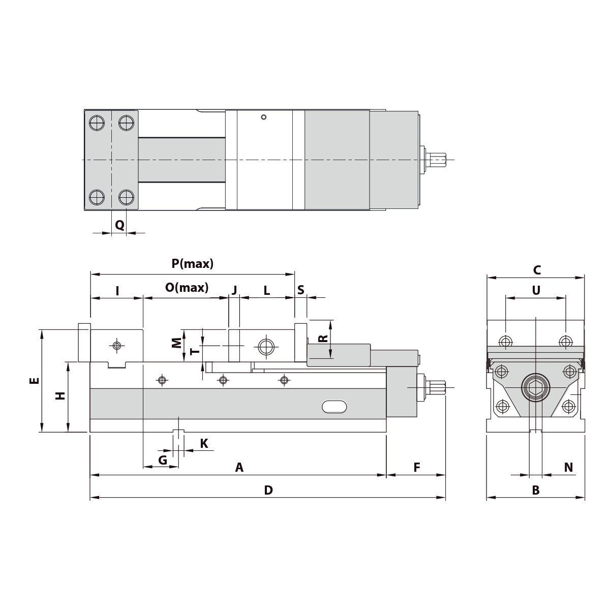 Technische Zeichnung Präzisionsschraubstock AVL-100G/HV von Kemmler