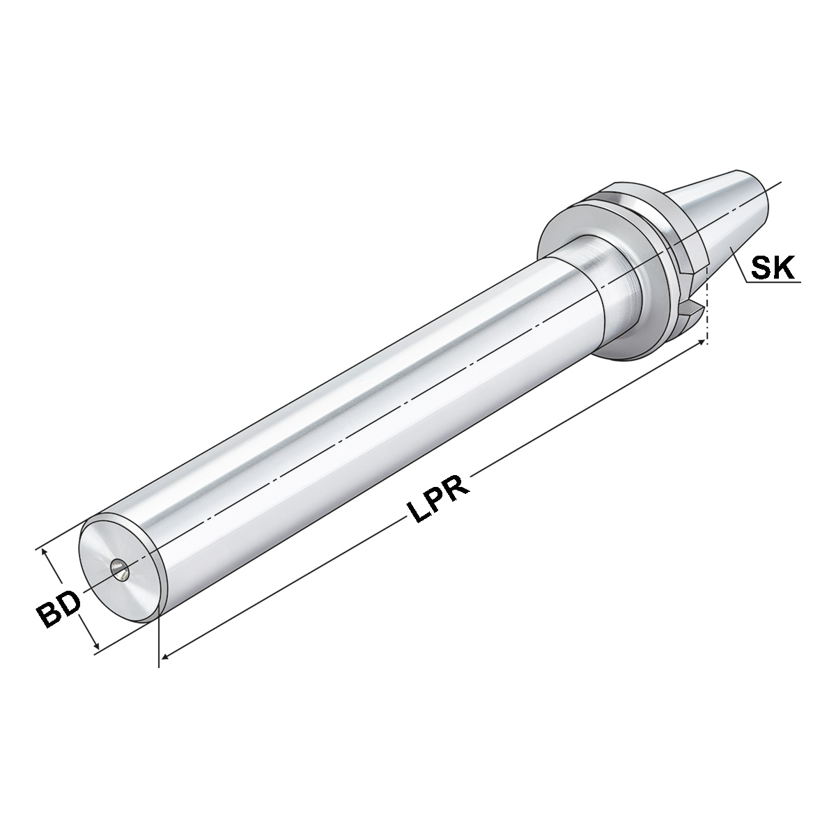 Technische Zeichnung Kontrolldorn BT 40-40-300 MAS/BT von Kemmler