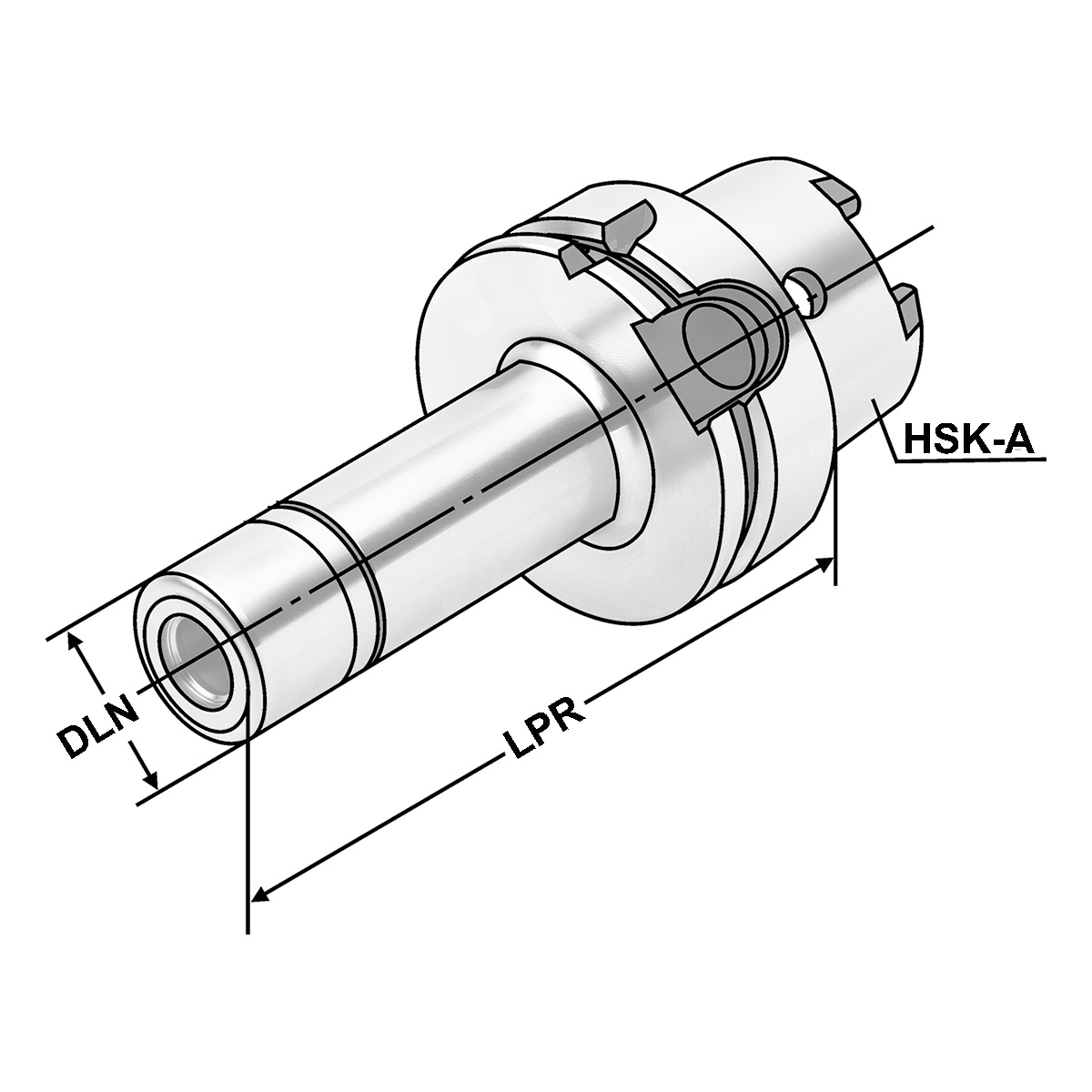 Technische Zeichnung Spannfutter HSK 63-1/10-160 KPS10 DIN 69893-A von Kemmler
