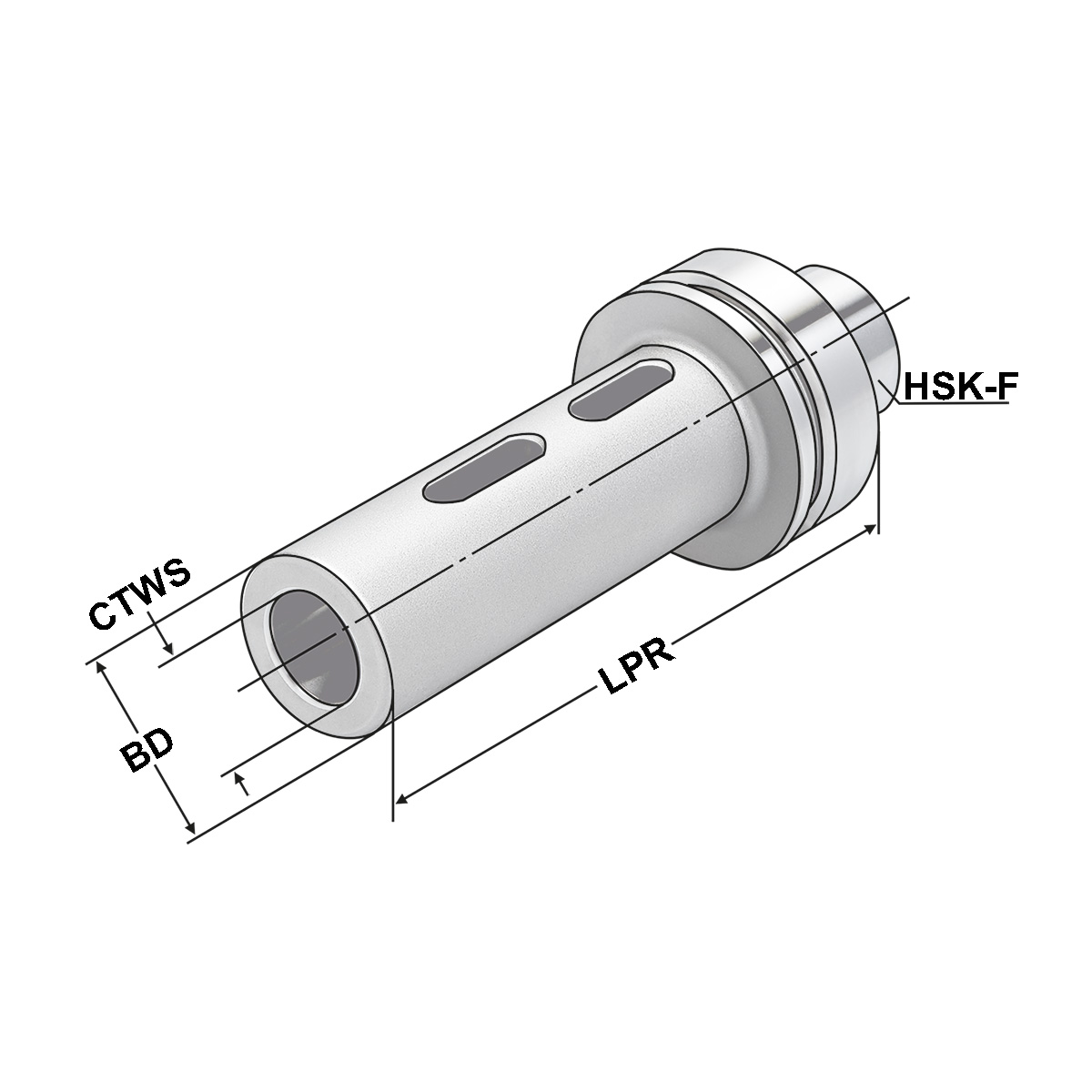 Technische Zeichnung Zwischenhülse HSK 63-1-100 DIN 69893-F von Kemmler