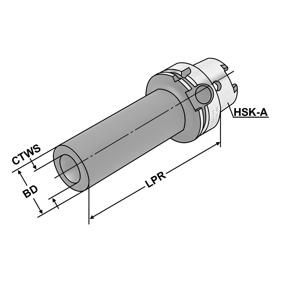 Technische Zeichnung Fräserhülse HSK 63-2-120 DIN 69893-A von Kemmler