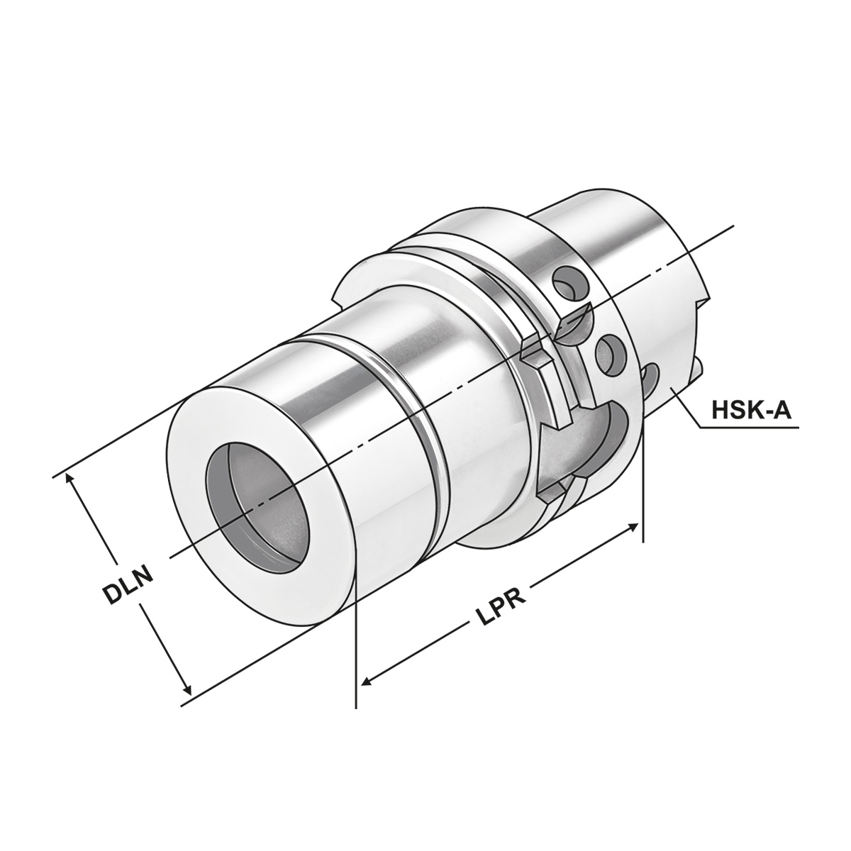 Technische Zeichnung Präz.-Spannfutter HSK100 2/20-150 ER32 DIN 69893-A von Kemmler