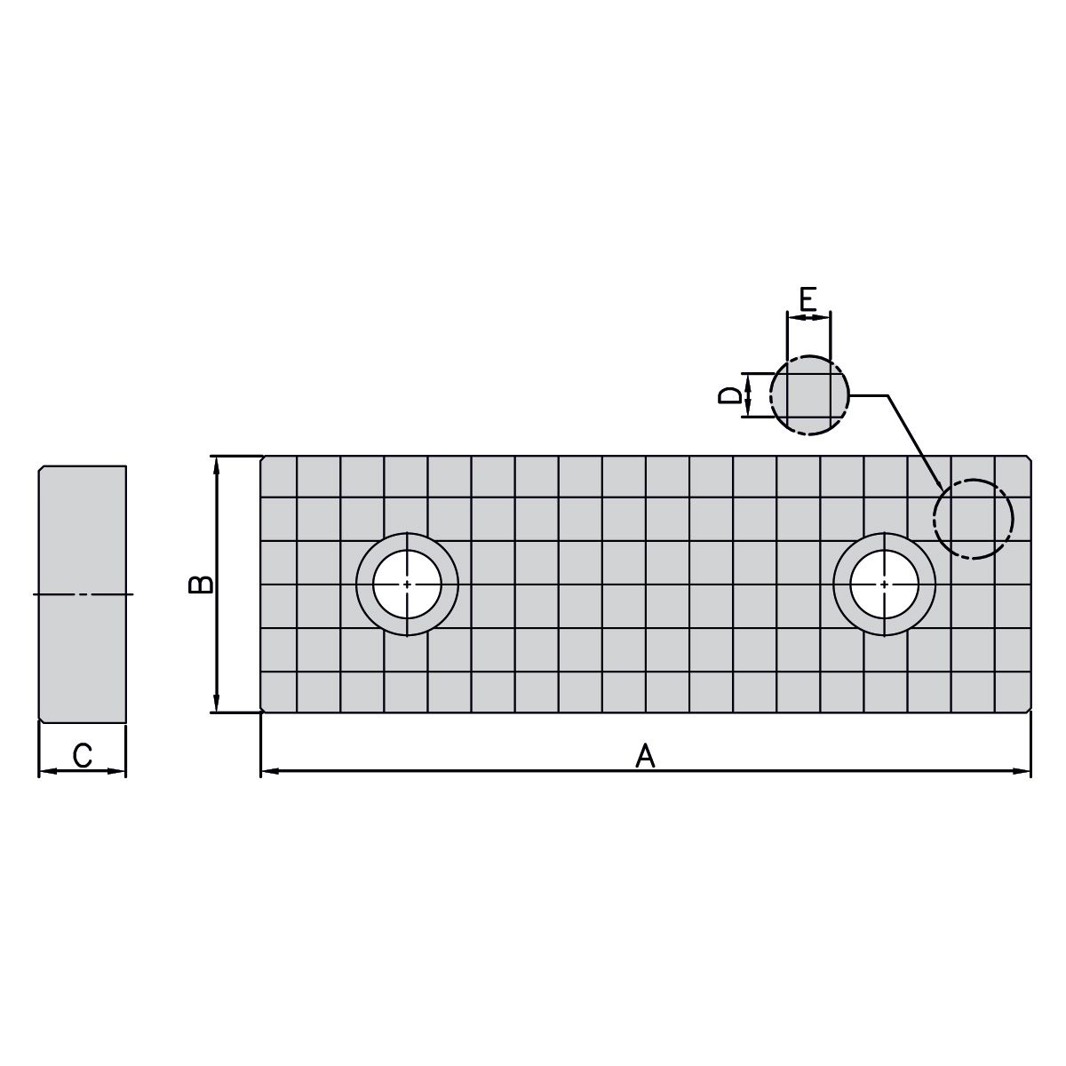Technische Zeichnung Geriffelte Backen (Paar) für ATW-810 von Kemmler